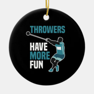Spåra och Fält Hammer Throw Sport Gift Julgransprydnad Keramik