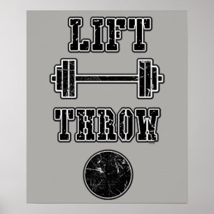 Spåra och Fält Shot Put Throw Vattenflaska Poster