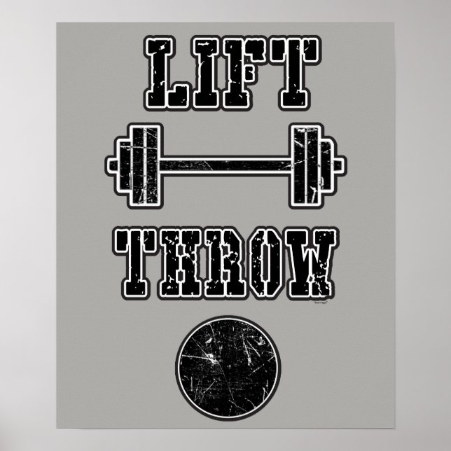 Spåra och Fält Shot Put Throw Vattenflaska Poster (Framsidan)