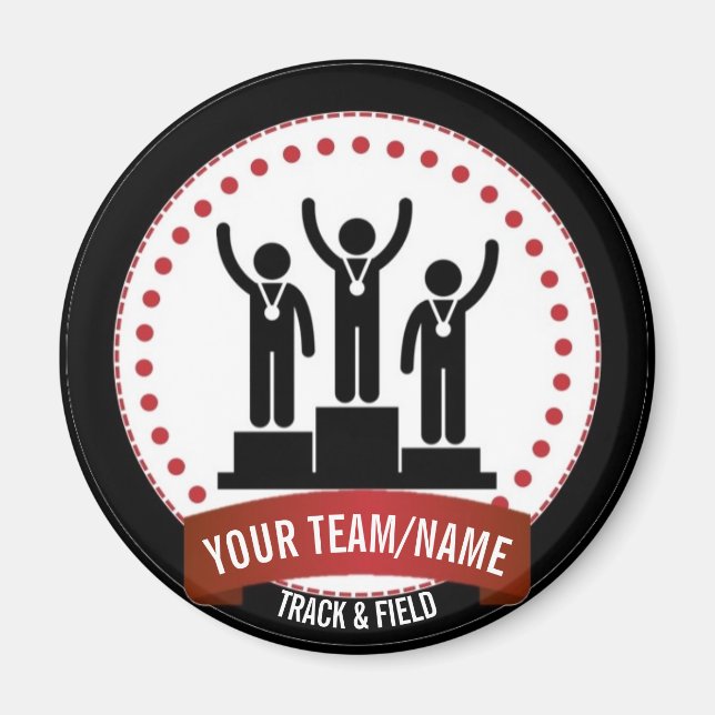 Spåra och Fält svartvit namn Magnet (Framsidan)