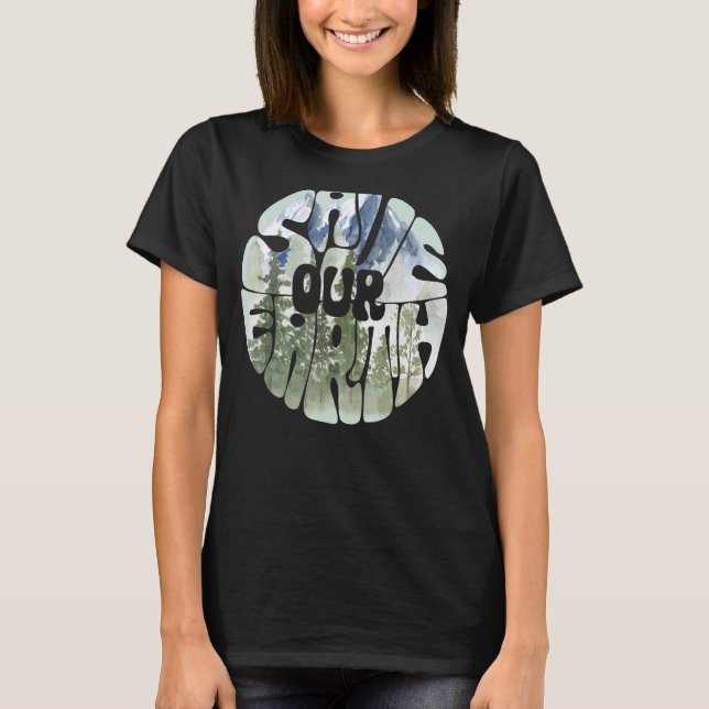 Spara och klimatförändringar på jorden t shirt (Framsida)