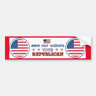 Spara Ofödd Vote Republican Bumper Sticker Bildekal
