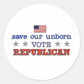 Spara Ofödd Vote Republican Classian Round Sticker Runt Klistermärke