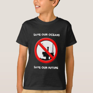 Spara Oljespillolja Svart T-shirt för våra hav