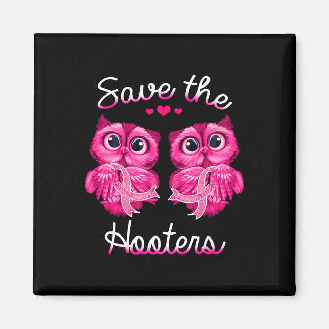Spara om bröstcancermedvetenhet Hooters Magnet (Framsidan)