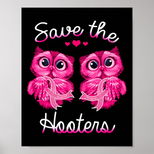 Spara om bröstcancermedvetenhet Hooters Poster (Framsidan)