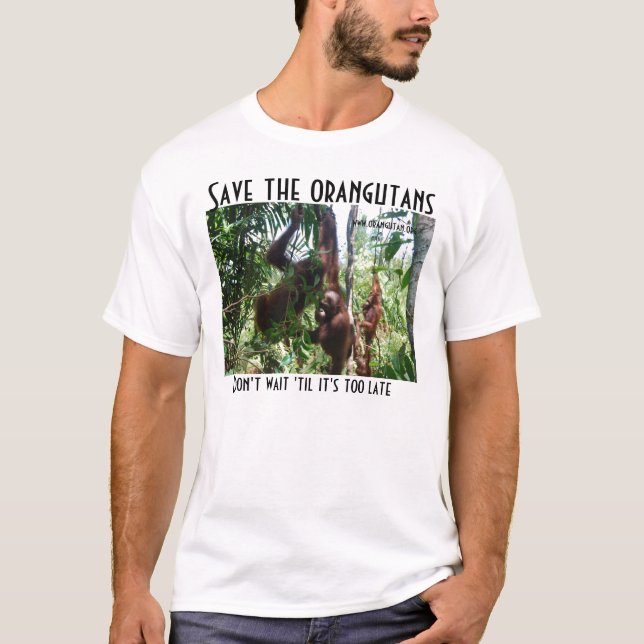 Spara Orangutansdjurlivräddingen T-shirt (Framsida)
