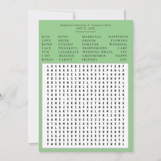Spara Ord-sökdatumet med minimalistisk besparing - Inbjudningar (Framsida)