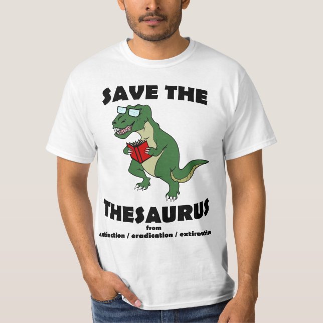 Spara ordbokdinosauren tee shirt (Framsida)
