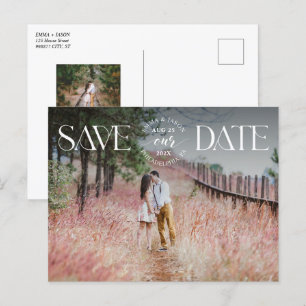 Spara övertäckningen Date Photo Announcement Finar Meddelande Vykort