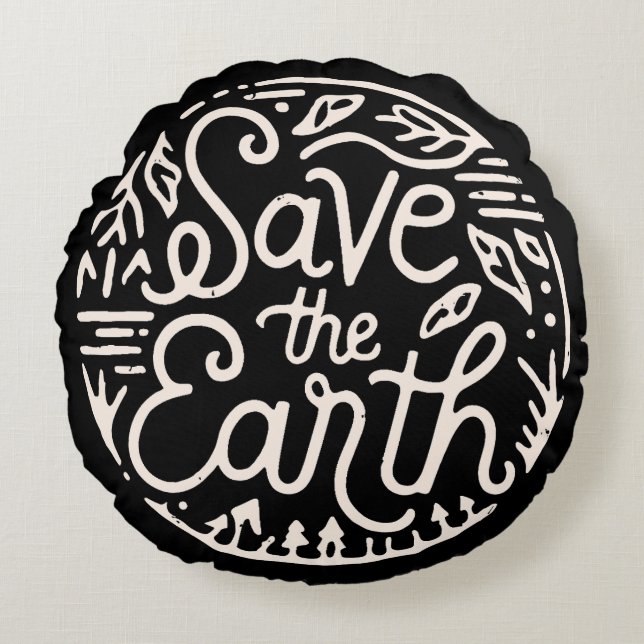 Spara på jorden rund kudde (Framsidan)
