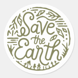 Spara på jorden runt klistermärke