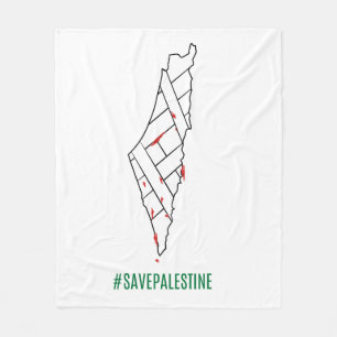Spara Palestina blödning karta - Palestin-frihet Fleecefilt