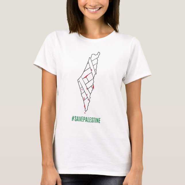 Spara Palestina blödning karta - Palestin-frihet T Shirt (Framsida)