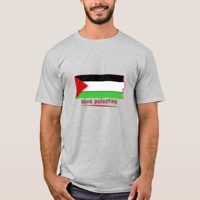 "Spara Palestine Flagga" T Shirt (Framsida)