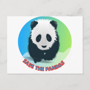 Spara Pandas. Panda Bear Vykort