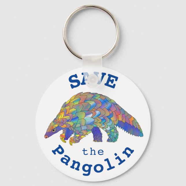 Spara Pangolin Endangered Animal Högers Activism Nyckelring (Framsida)