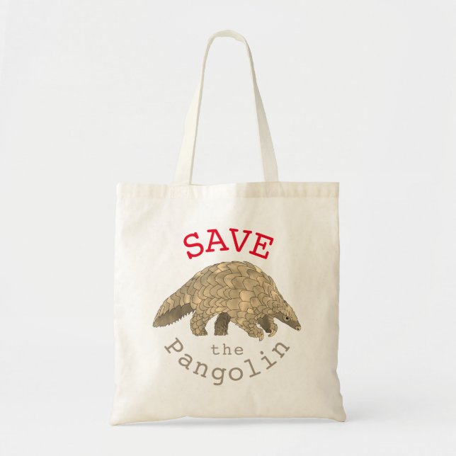 Spara Pangolins Endangered Animal Högers Activism Tygkasse (Framsidan)