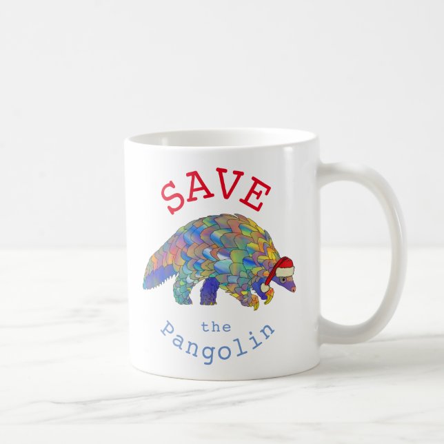 Spara Pangolins söt jul Slogan Kaffemugg (Höger)