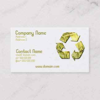 Spara pengaråtervinnavisitkorten visitkort