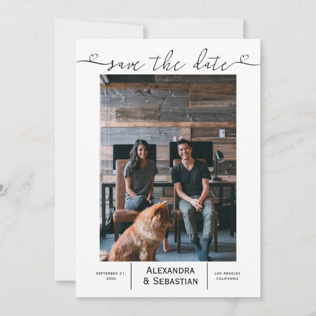 Spara Personligen Date Black White Bröllop Datumet (Framsida)