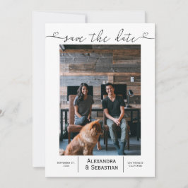 Spara Personligen Date Black White Bröllop Spara Datumet