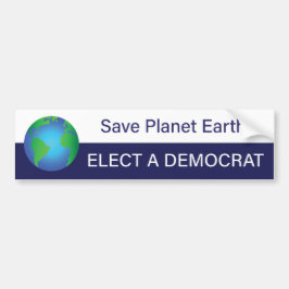 Spara Planet Earth, välj en demokrat Bildekal