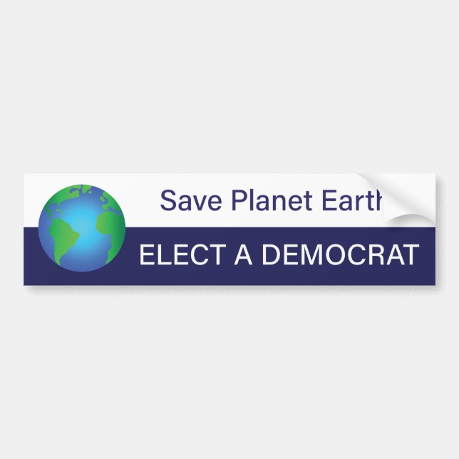Spara Planet Earth, välj en demokrat Bildekal (Framsidan)