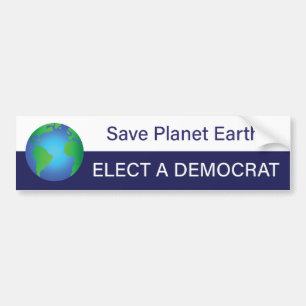 Spara Planet Earth. Välja en demokrat Bildekal