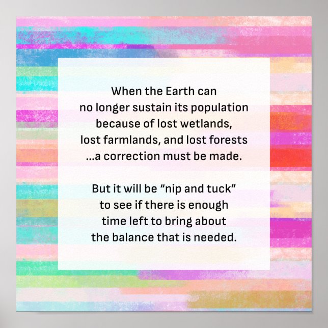 Spara Planet Earth Warning Watercolor Rand Poster (Framsidan)