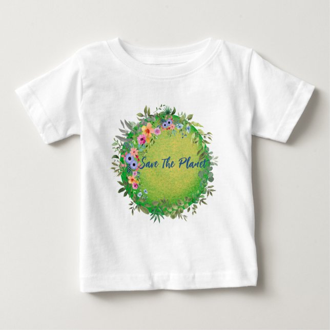 Spara Planeten Baby T-Shirt (Framsida)