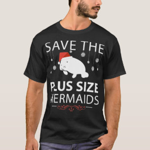 Spara Plus Storleka Sjöjungfruar Manatees Winter E T Shirt