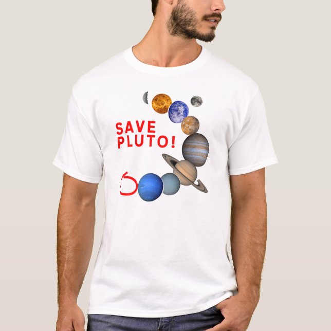 Spara Pluto (det sol- systemet) T Shirt (Framsida)