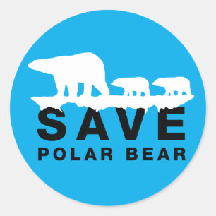Spara Polar Bear Runt Klistermärke