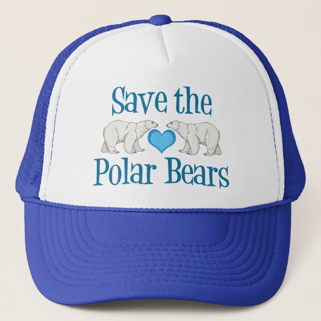 Spara Polar Bears Cute Blue White Truckerkeps (Framsida)