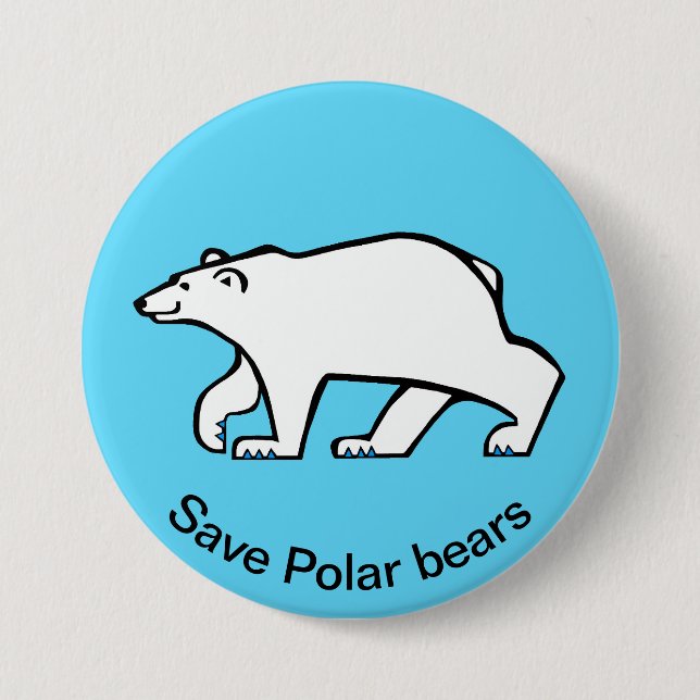 Spara Polar BEARS - RISKT animalisk grafik - blått Knapp (Framsida)