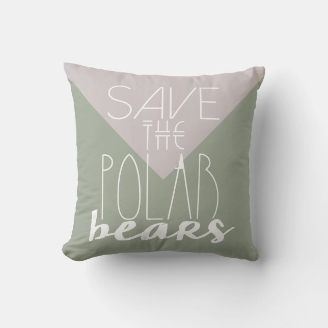 Spara Polarna Bears | Klimatförändringar | Pillow Kudde (Framsida)