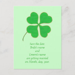 Spara postkortsdatum, Grönt Shamrock Guld-punkter Meddelande Vykort
