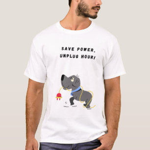Spara Power, Koppla ur timmen! Funnny Hund T Shirt