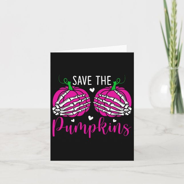 Spara Pumpkins Breast Cancer Awareness Gift Kort (Framsida)