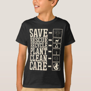 Spara Rädda Återvinn Anläggning Ren Vård T Shirt