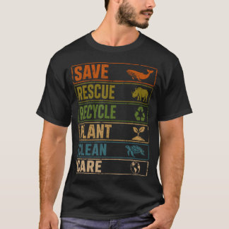 Spara Rädda Återvinn Växtvård Jordens Dag Natur T Shirt