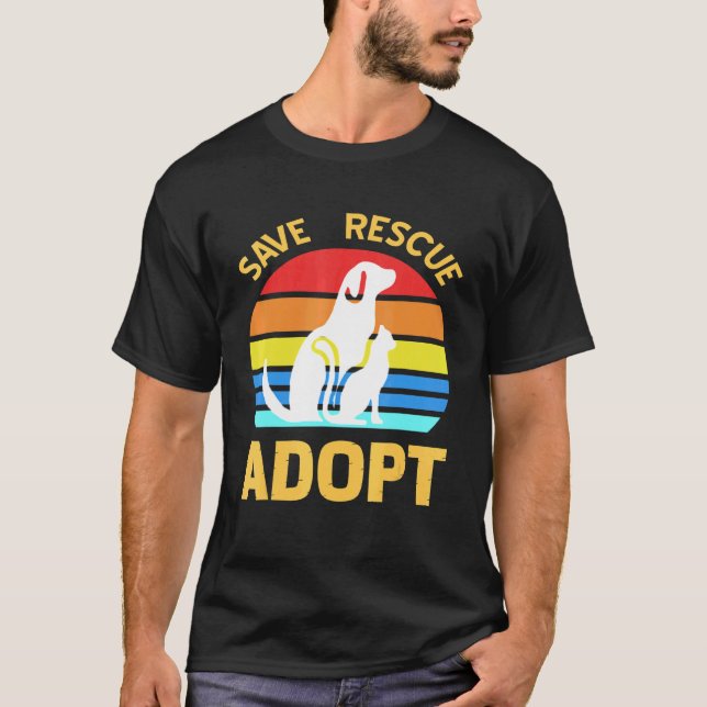Spara Rädding Anta Pro Pet-adoption T Shirt (Framsida)