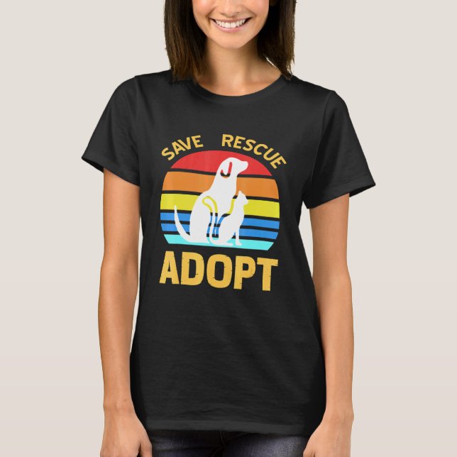 Spara Rädding Anta Pro Pet-adoption T Shirt (Framsida)