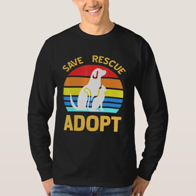 Spara Rädding Anta Pro Pet-adoption T Shirt (Framsida)