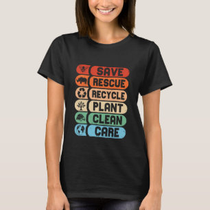 Spara Rädding Återvinna Earth Day T Shirt