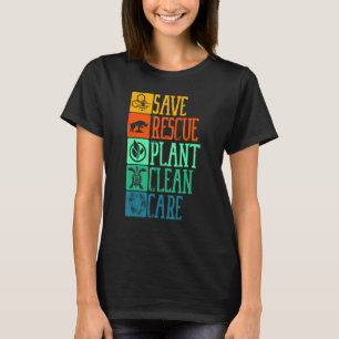 Spara rädding Plant Clean Care Turtle Animal Återv T Shirt