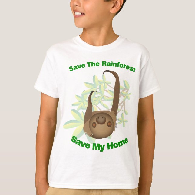 Spara Rainforestslothen Tee Shirt (Framsida)