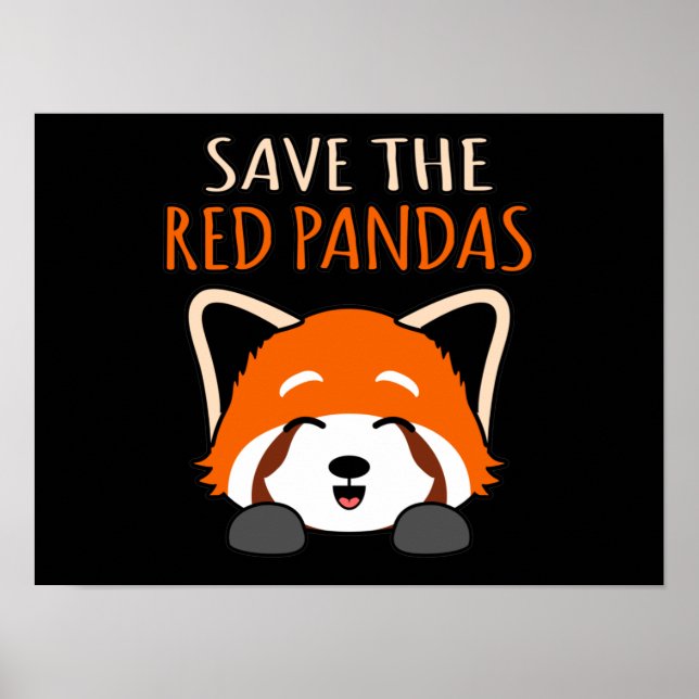 Spara Red Pandas Cute Pet Animal Panda Älskare Gr Poster (Framsidan)
