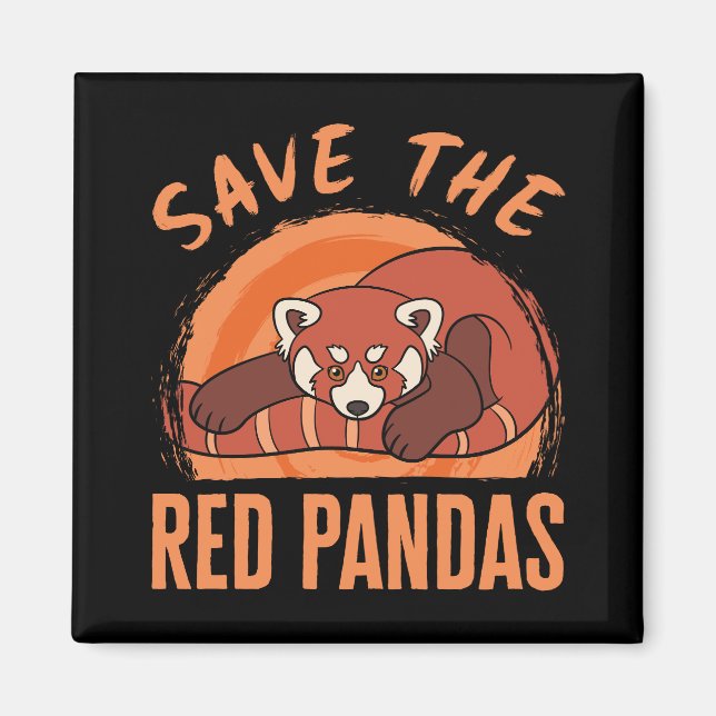 Spara Red Pandas Magnet (Framsidan)